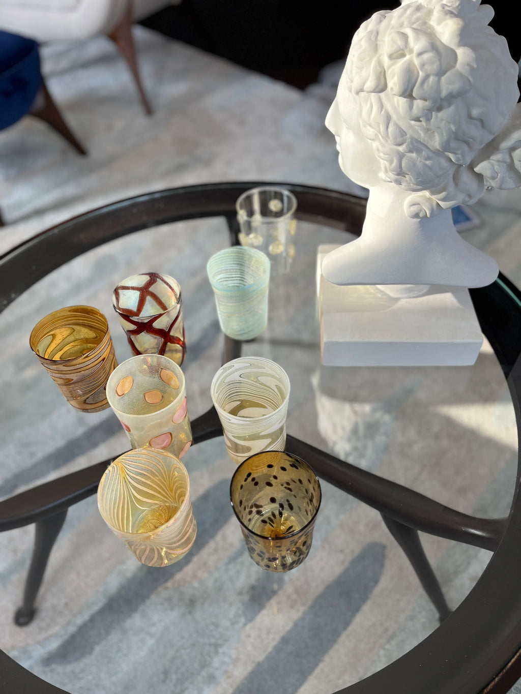 Athena Handmade Murano Tumbler Glass - Gold Applications