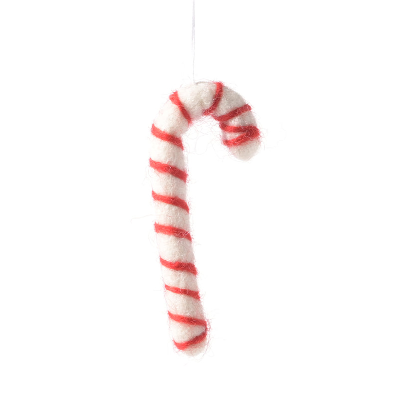 Wool Candy Cane Ornament