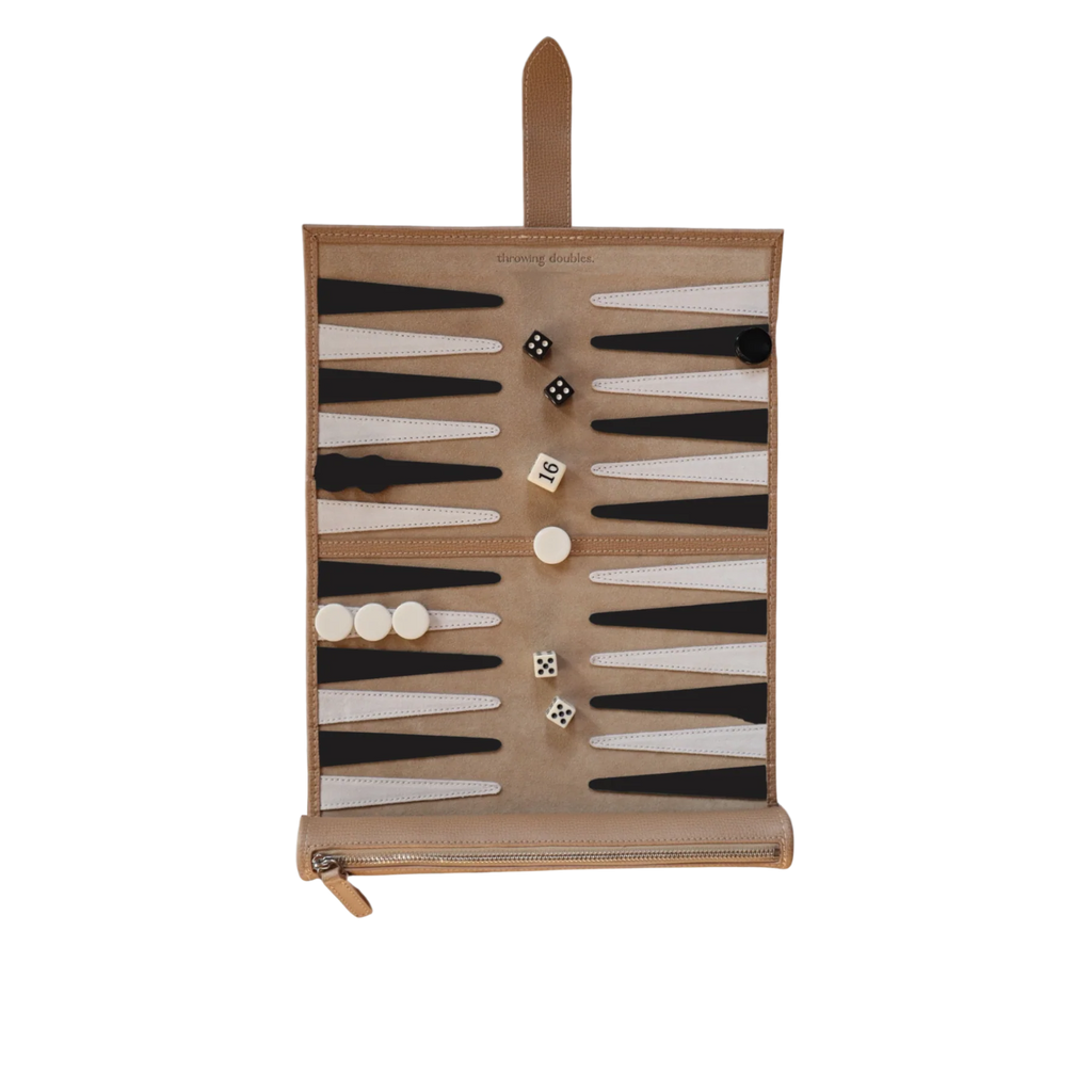 Handmade Leather Travel Backgammon Board