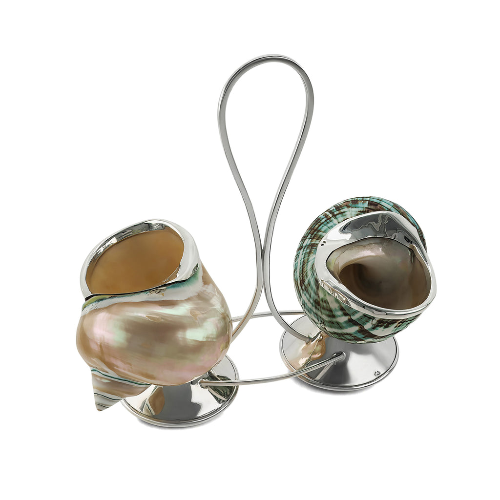 Turbo Shell & Silver Salt/Pepper Shaker
