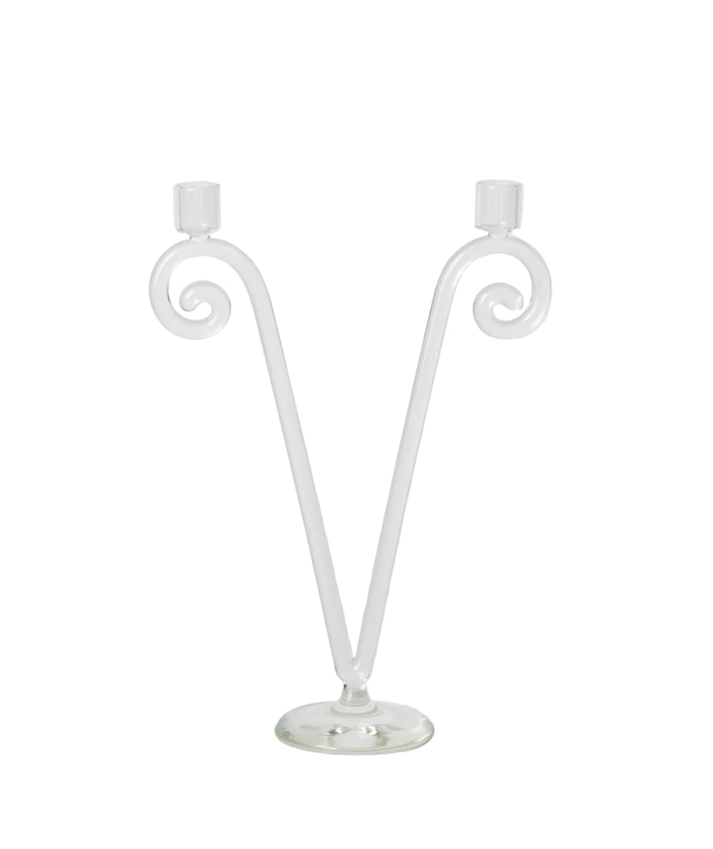 Borosilicate Glass Double Spiral Candleholder