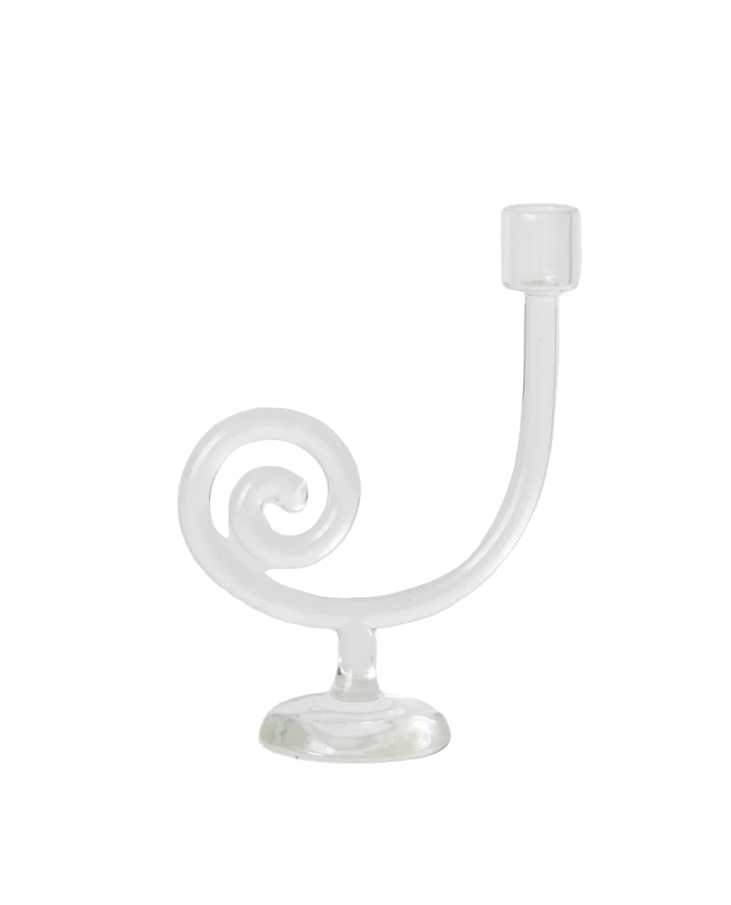 Borosilicate Glass Single Spiral Candleholder