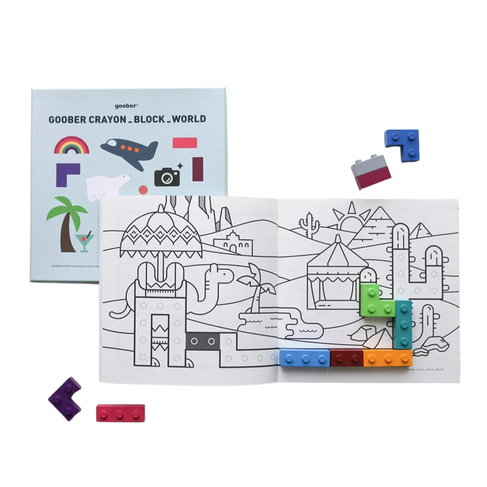 World Crayon Blocks & Coloring Book