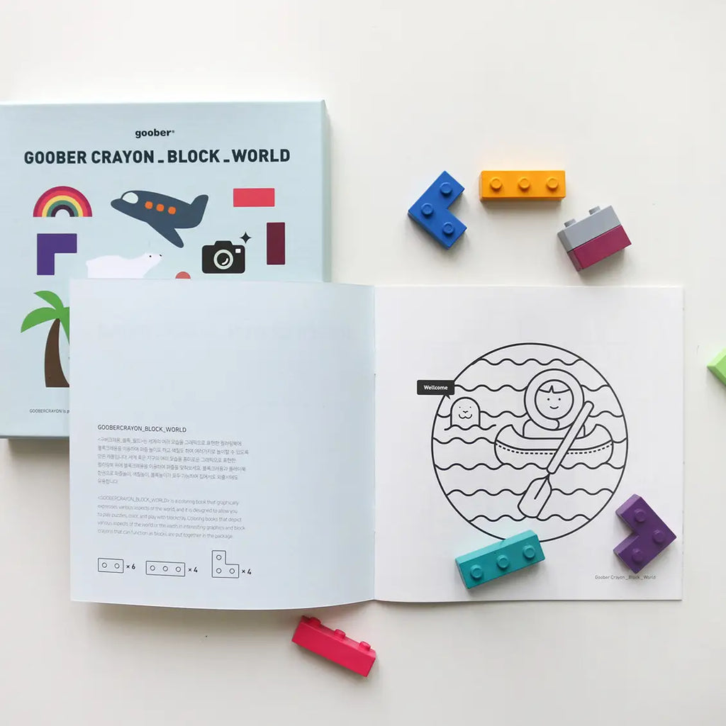 World Crayon Blocks & Coloring Book