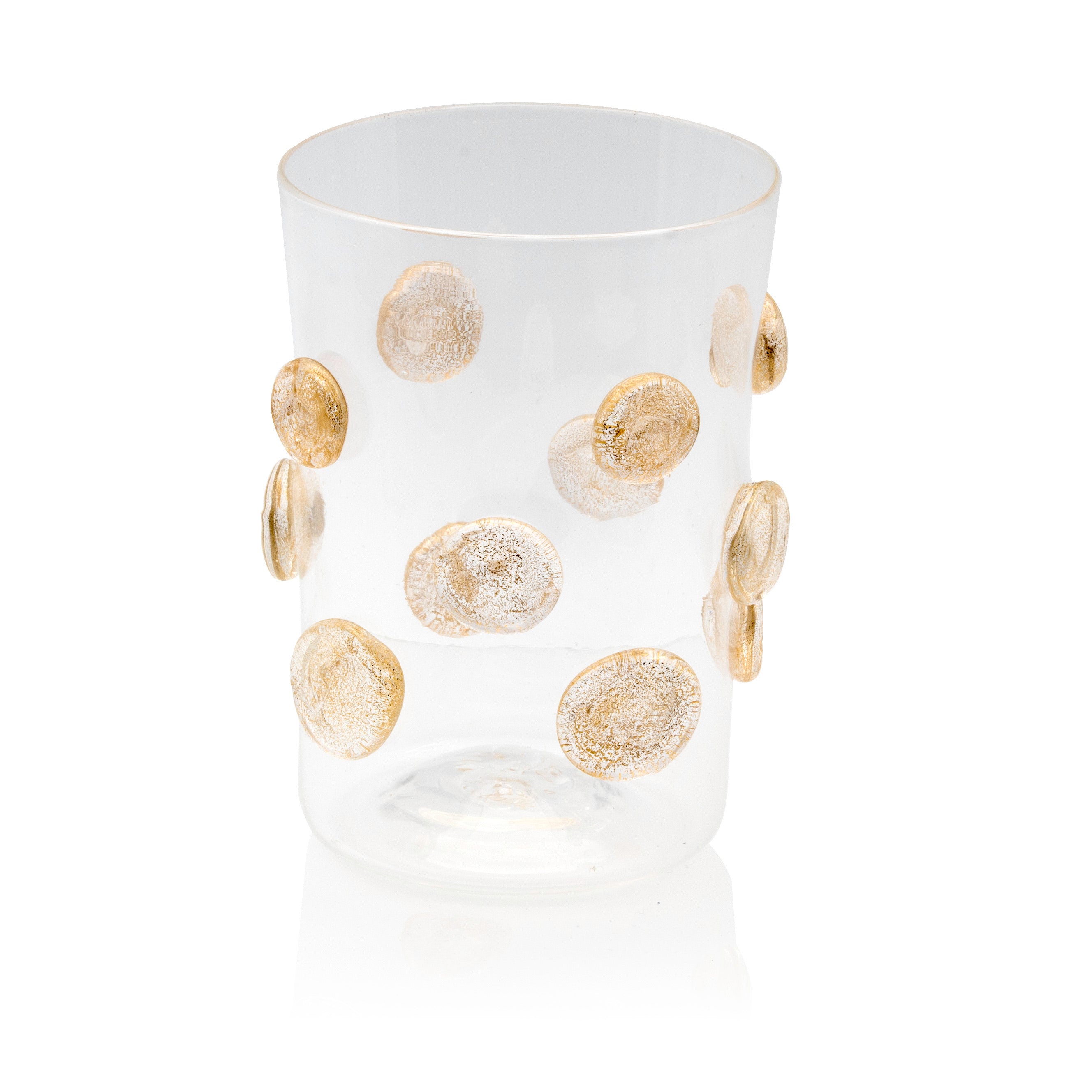 Athena Handmade Murano Tumbler Glass - Gold Applications