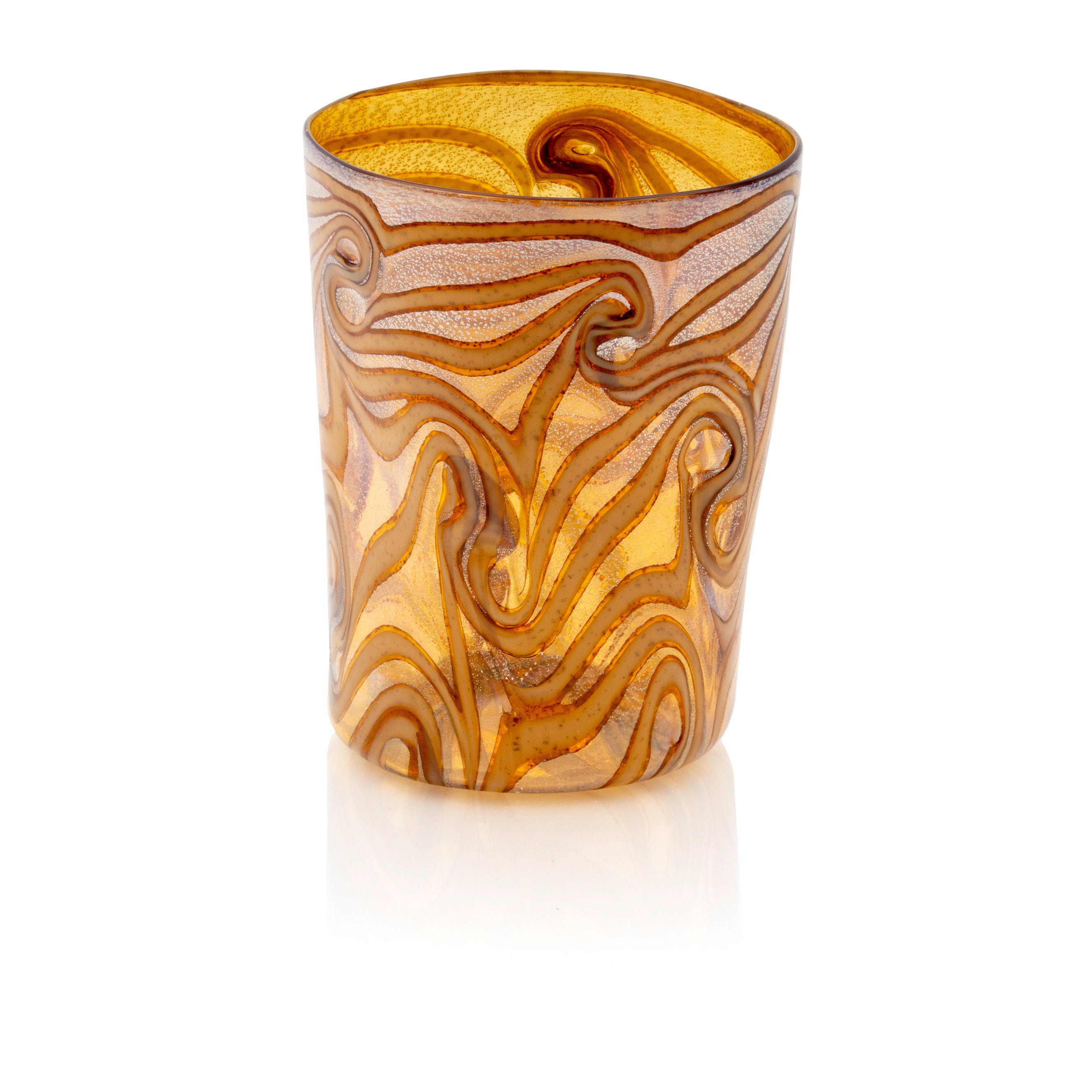 Ernest Handmade Murano Tumbler Glass - Amber