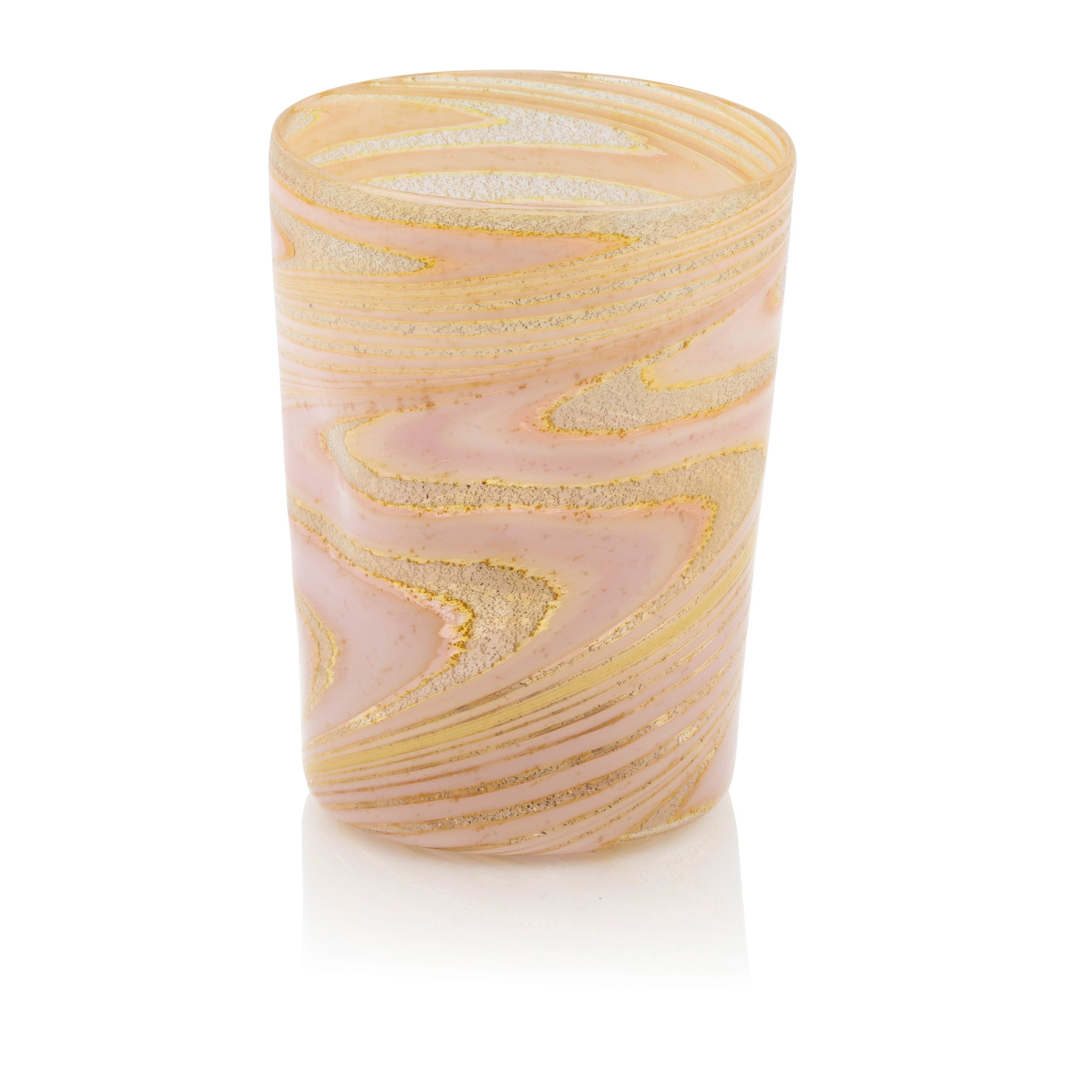 Ernest Handmade Murano Tumbler Glass - Gold & Rose