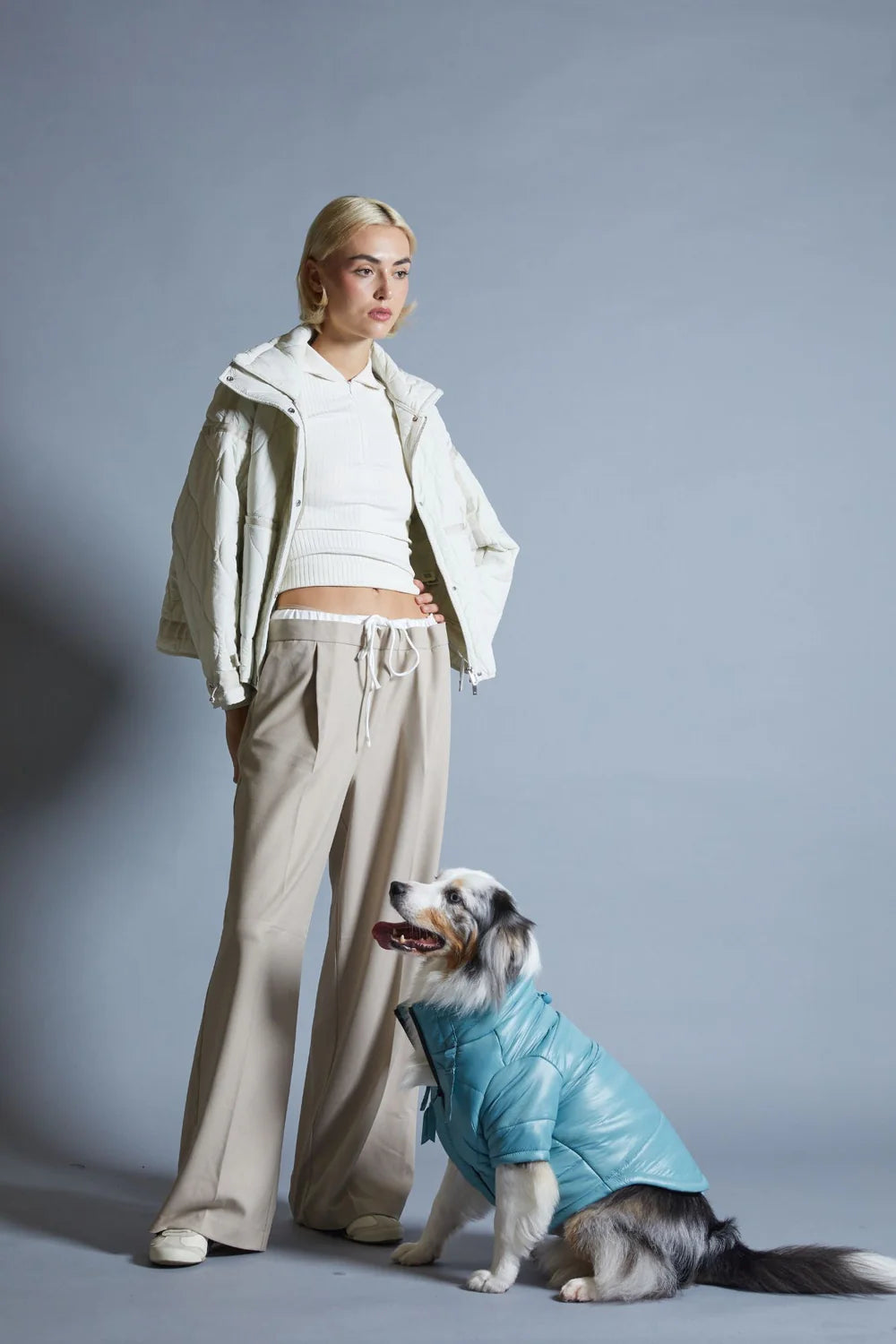 Glossy Dog Puffer Jacket