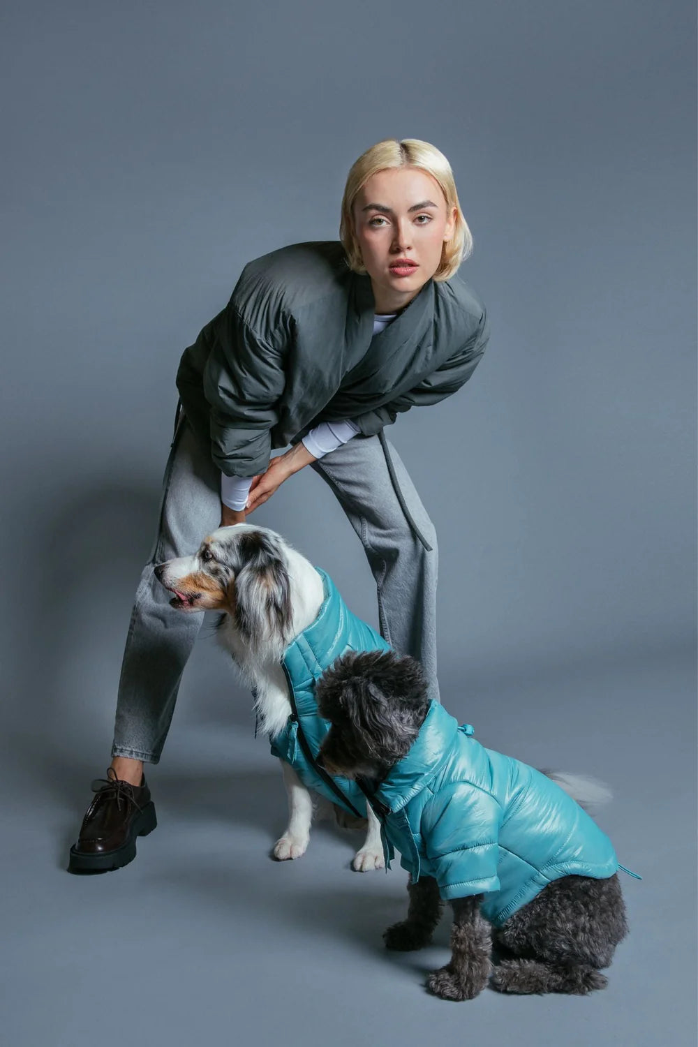 Glossy Dog Puffer Jacket
