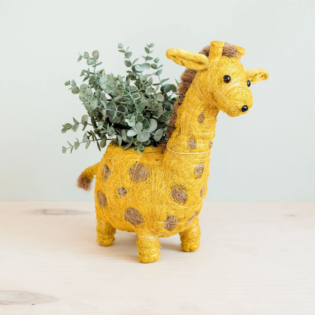 Handcrafted Giraffe Animal Planter