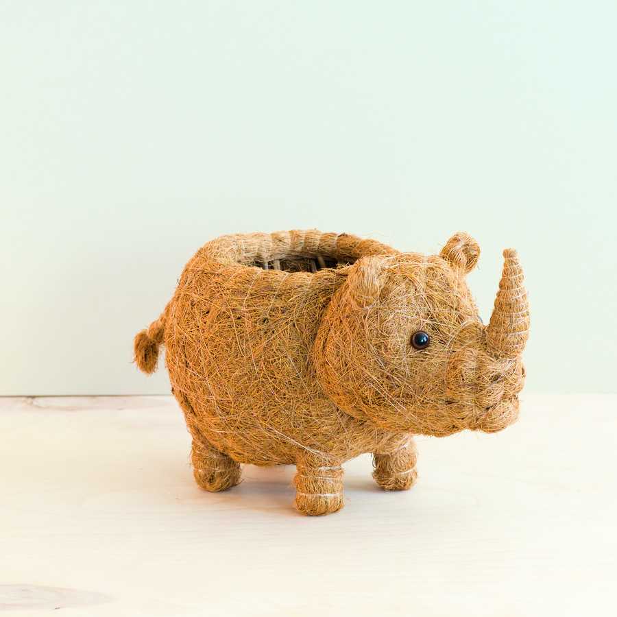 Handcrafted Rhino Animal Planter
