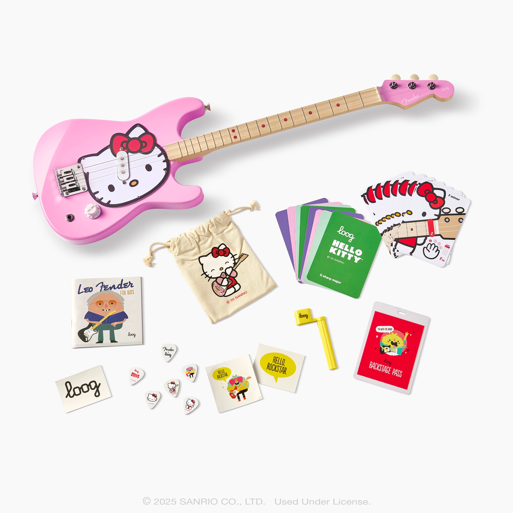 Fender x Loog Hello Kitty Stratocaster Guitar