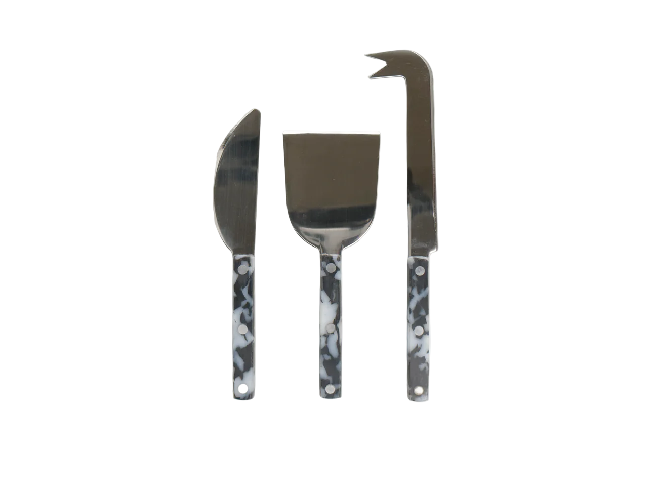 Black &  White Cheese Knives Set