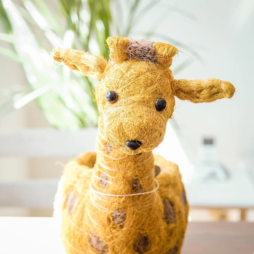 Handcrafted Giraffe Animal Planter