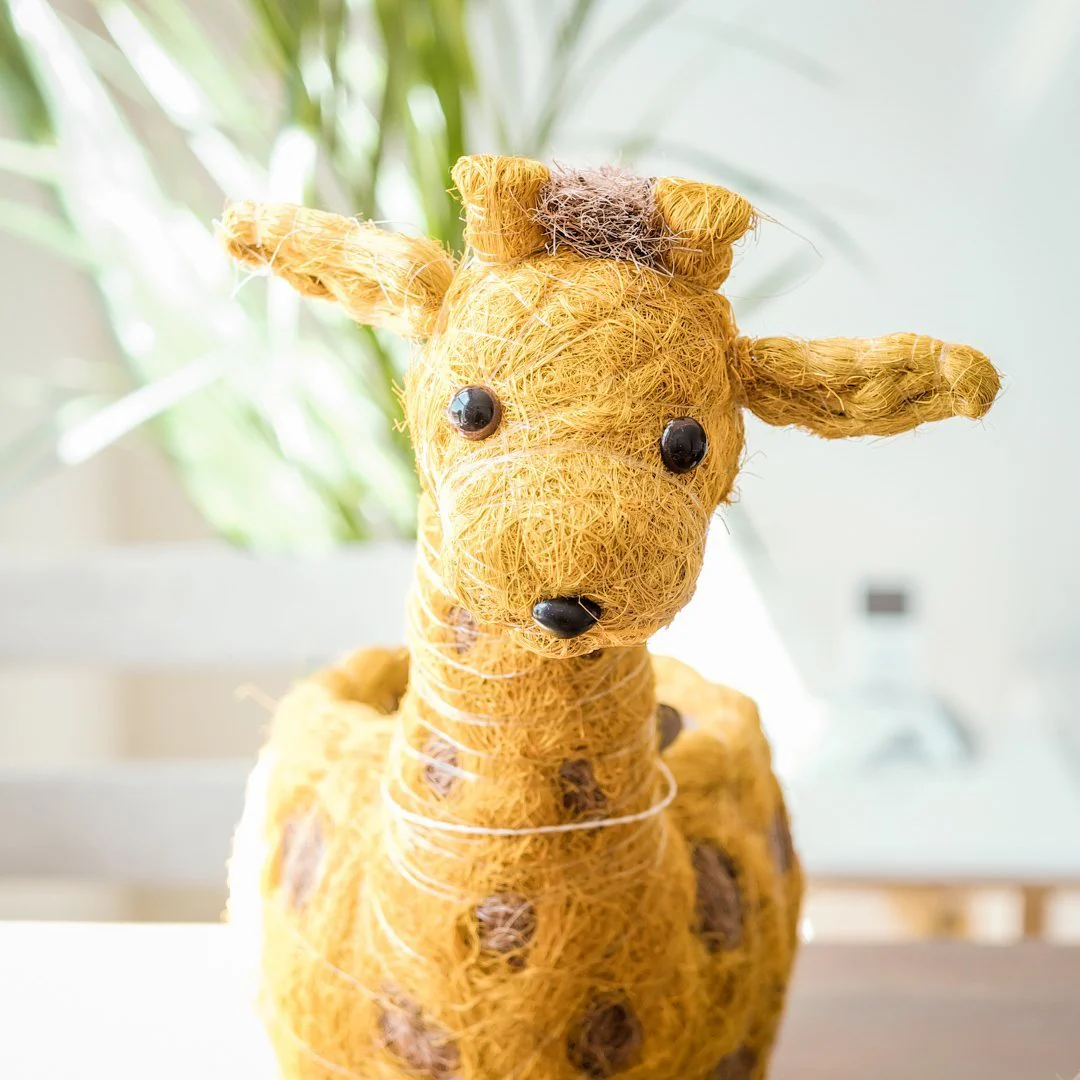 Handcrafted Giraffe Animal Planter
