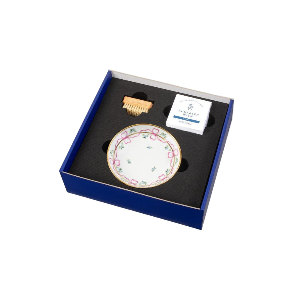 Porcelain Biedermeier Bow Saucer & Soap Gift-Set