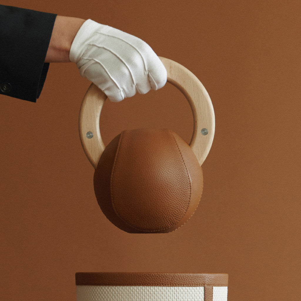 Wooden & Leather Kettlebell (4 kg)