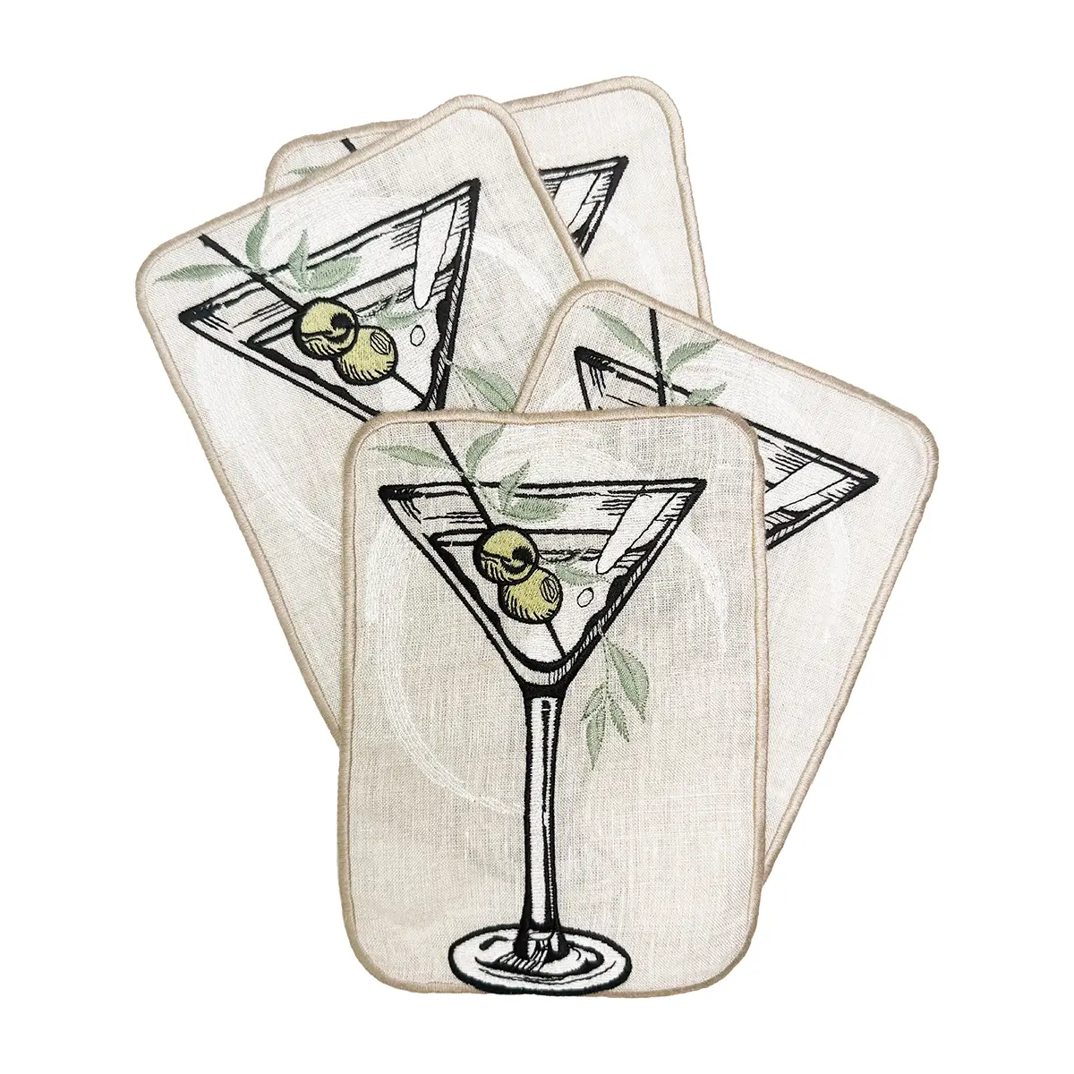 Martini Cocktail Cloth Napkins Set
