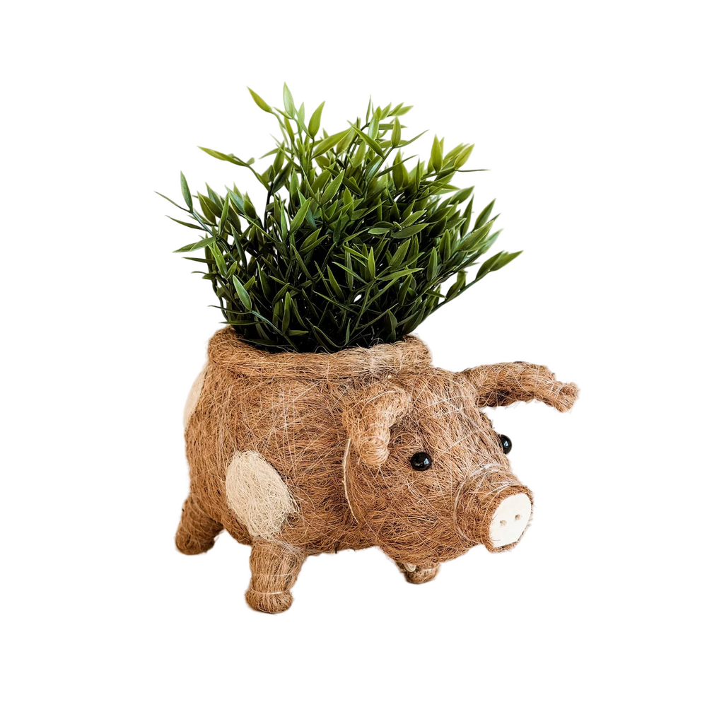 Handcrafted Country Pig Animal Planter