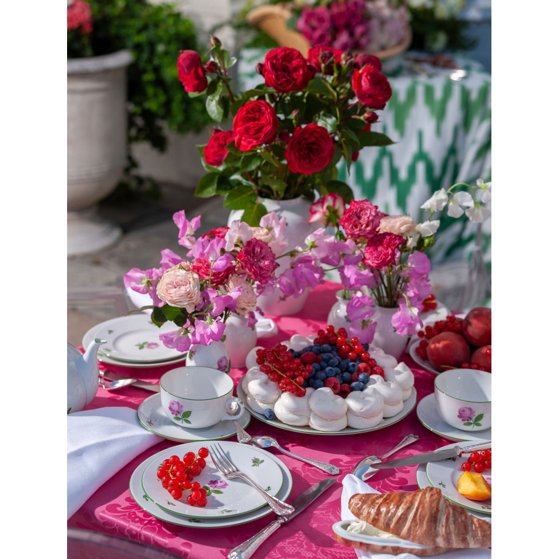 Porcelain Espresso Wiener Rose Tea Set