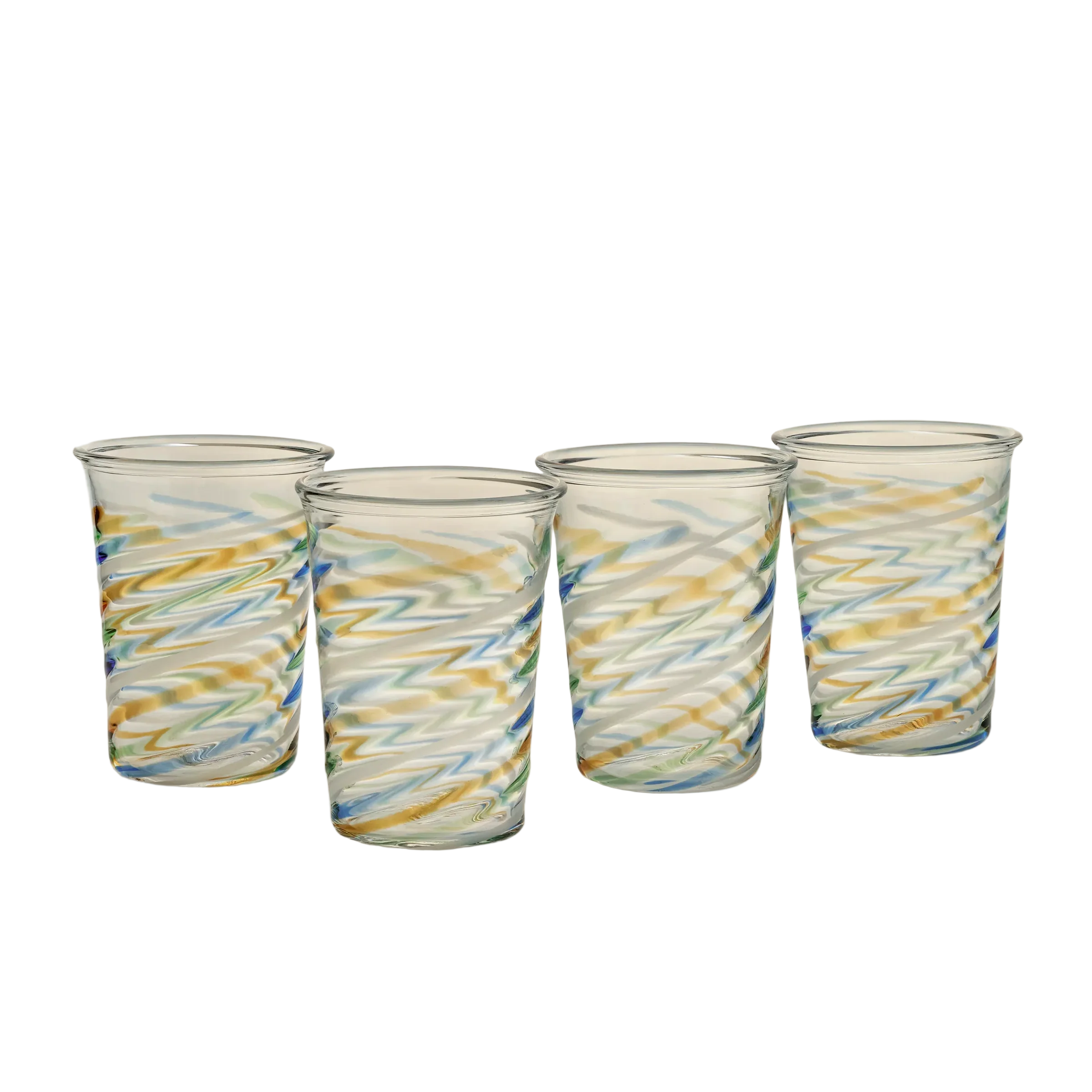 Handblown Swirl Glasses Set