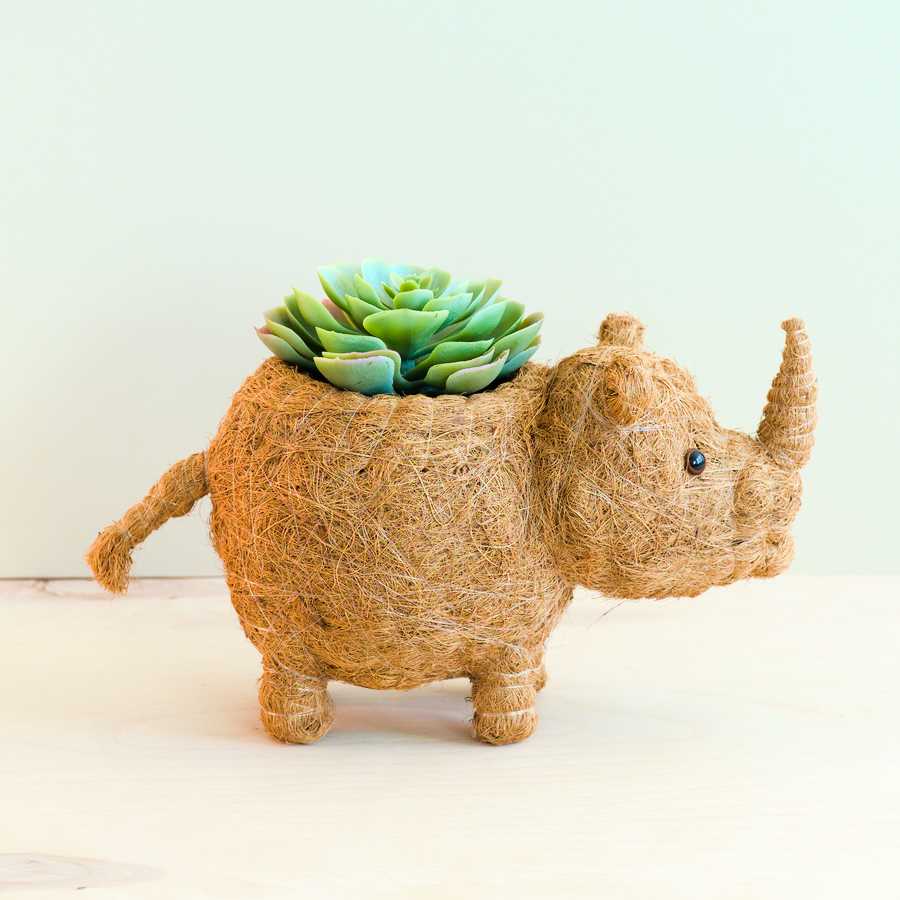 Handcrafted Rhino Animal Planter