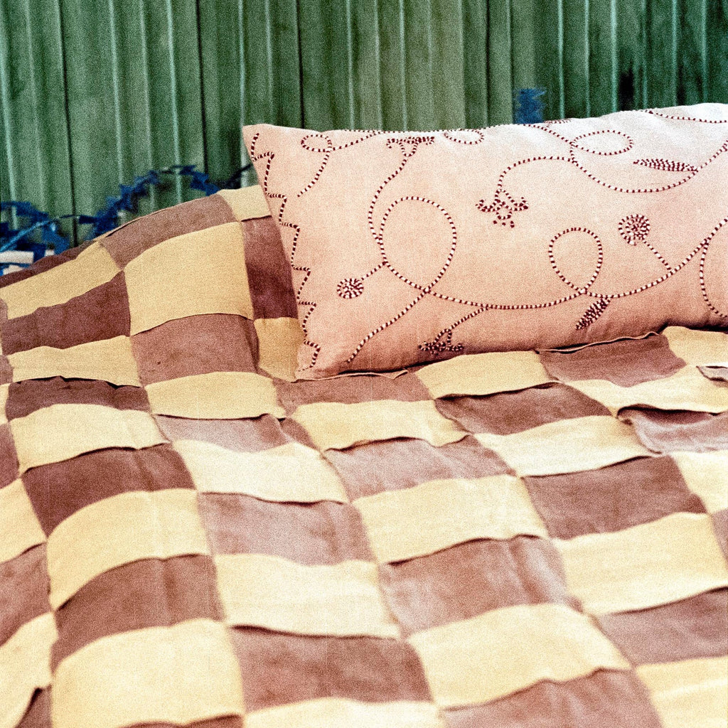 Lotus Trail Hand Embroidered Bolster Cover