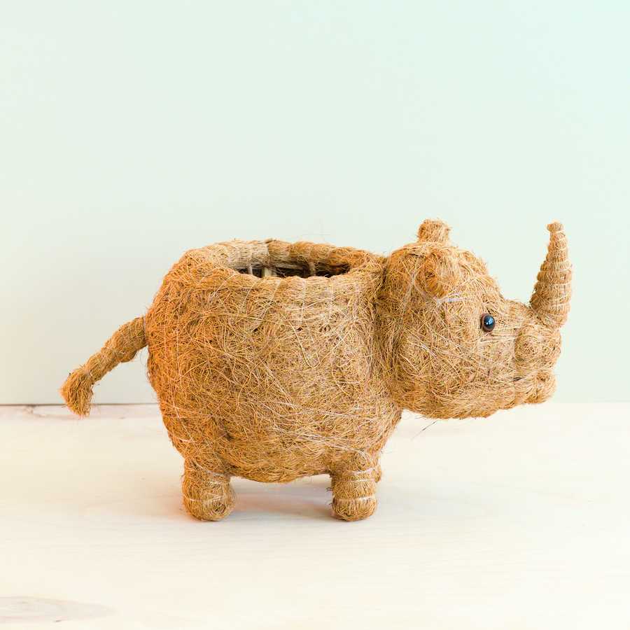Handcrafted Rhino Animal Planter
