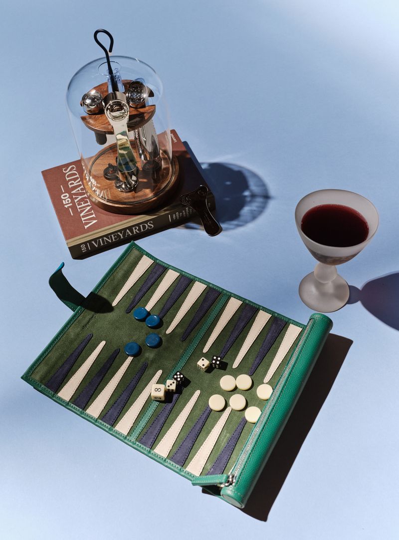 Handmade Leather Travel Backgammon Board